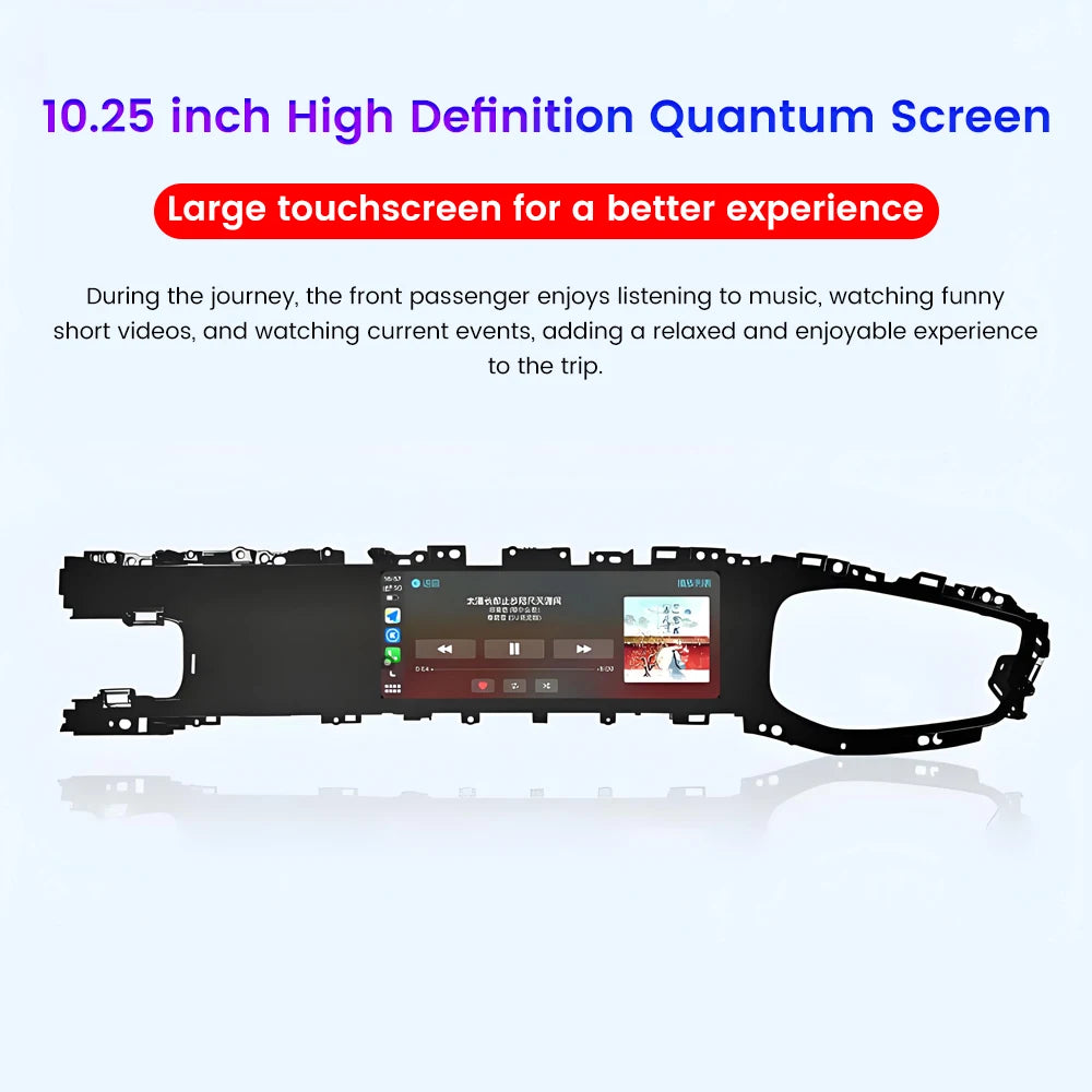 10.25" Co-pilot Entertainment Screen For Denza D9 2022-2025 CarPlay Android Screen Car Multimedia Player Fully Laminated Screen