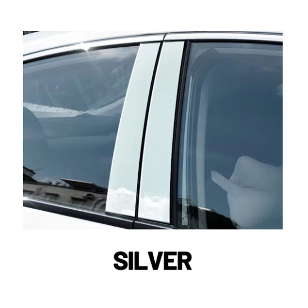 2pcs Window Trim Sticker for Audi e-tron GT RS 2024~2026 2025 Carbon Fiber PC Material Car B C Pillar Post Cover Door Accessorie