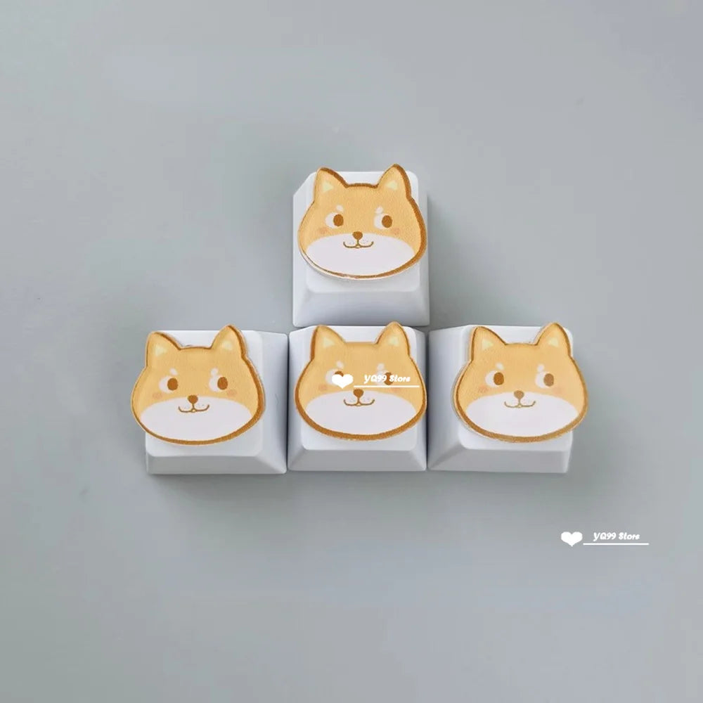 4'lü Sevimli Kedi Pençesi Klavye Tuş Kapağı Seti – Mekanik Klavye R4 Ok Tuşları İçin Pembe DIY Keycap