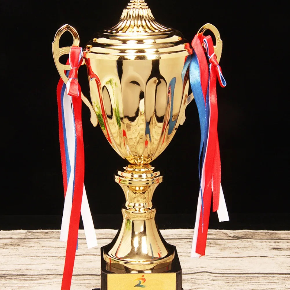 Sports Games Gold Trophy Awards Champion with Lid Winner Award Trophy Toy School Rewarding Supply Competition Soccer