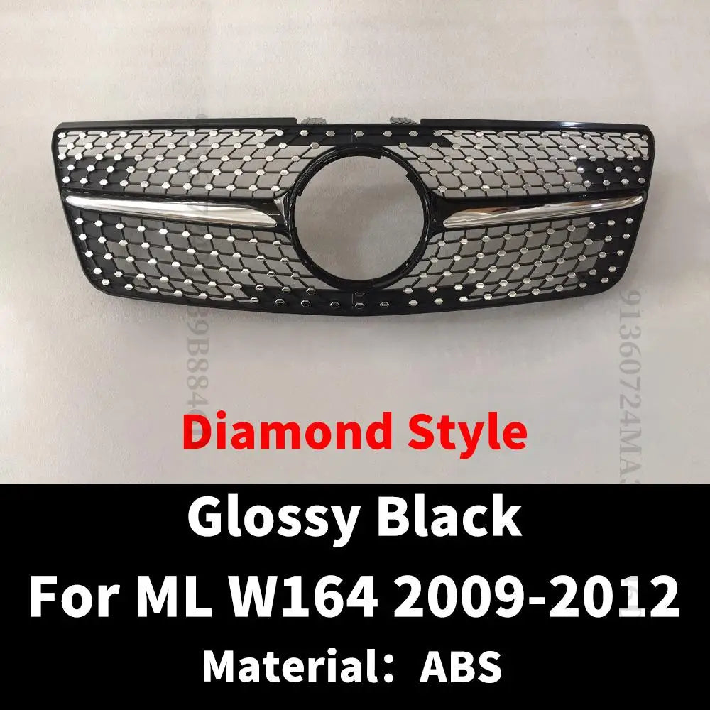 Diamond GT Style Front Hood Grille Racing Bumper Grill For Mercedes Benz ML W164 2005-2011 like ML350 ML300 ML500 ML550 Tuning