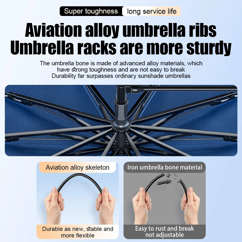 360° Rotatable Car Sunshade Windshield Umbrella Bendable Handle UV Protection Front Window Sunshade Summer Car Accessory