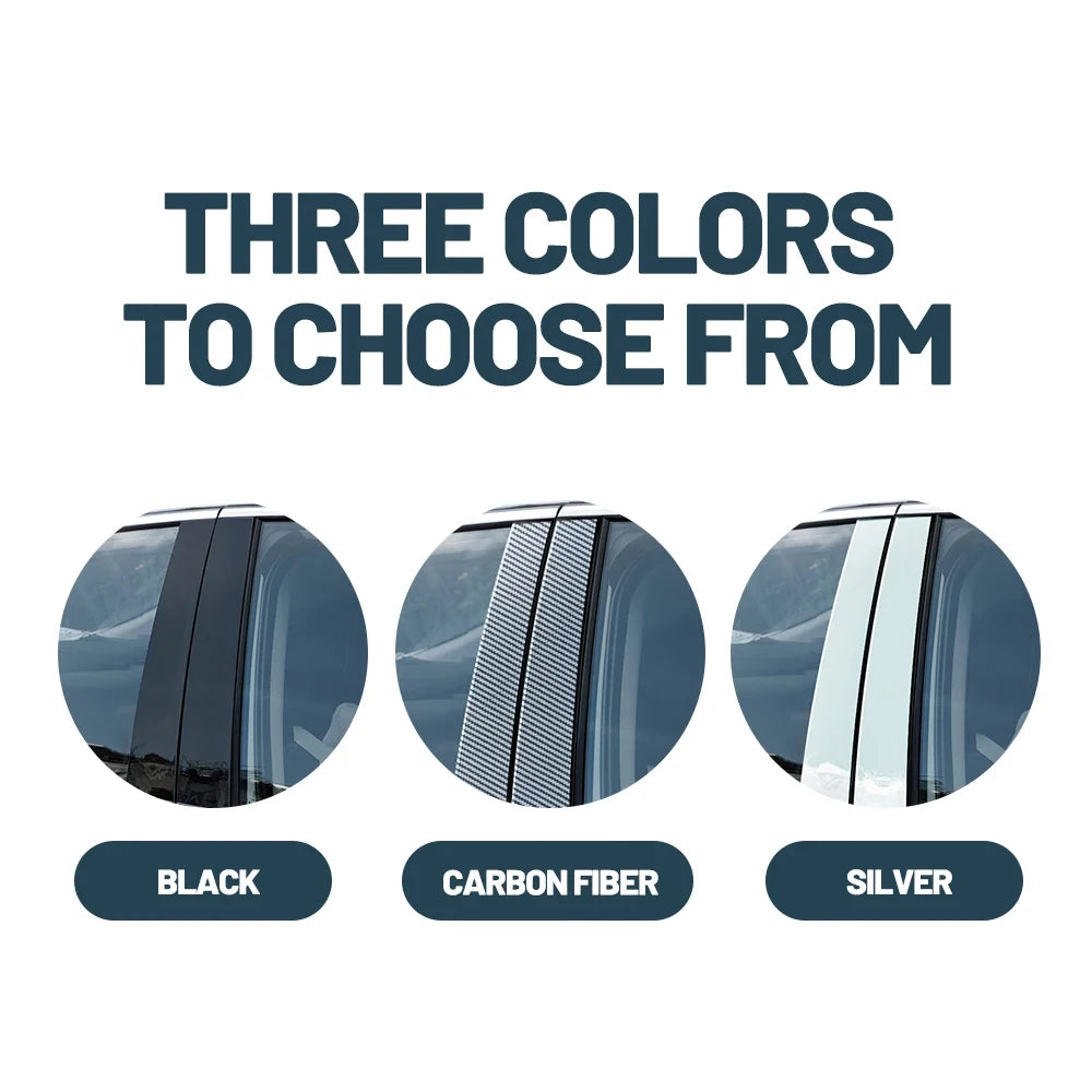2pcs Window Trim Sticker for Audi e-tron GT RS 2024~2026 2025 Carbon Fiber PC Material Car B C Pillar Post Cover Door Accessorie