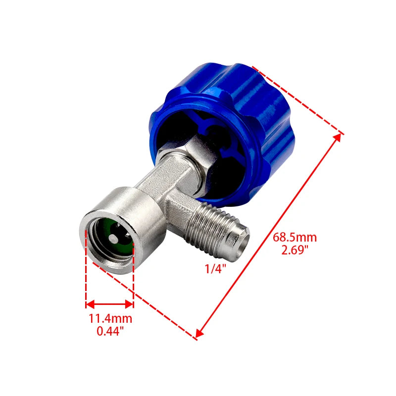 1/4'' R1234yf Refrigerant Can Tap Dispensing Valve Gas Bottle Opener Refrigerant Tank Adapters for Cars Air Conditioning Systems