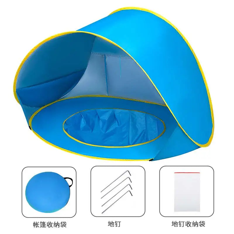 Outdoor Children's Camping Shade Beach Tent Water Storage Foldable Quick Open Beach Pool