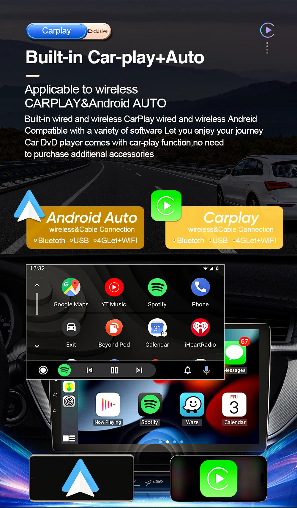 Car Multimedia Radio Player For Citroen Berlingo B9 Peugeot Partner 2008 - 2019 Carplay Auto Navigation GPS Stereo Android 16 BT