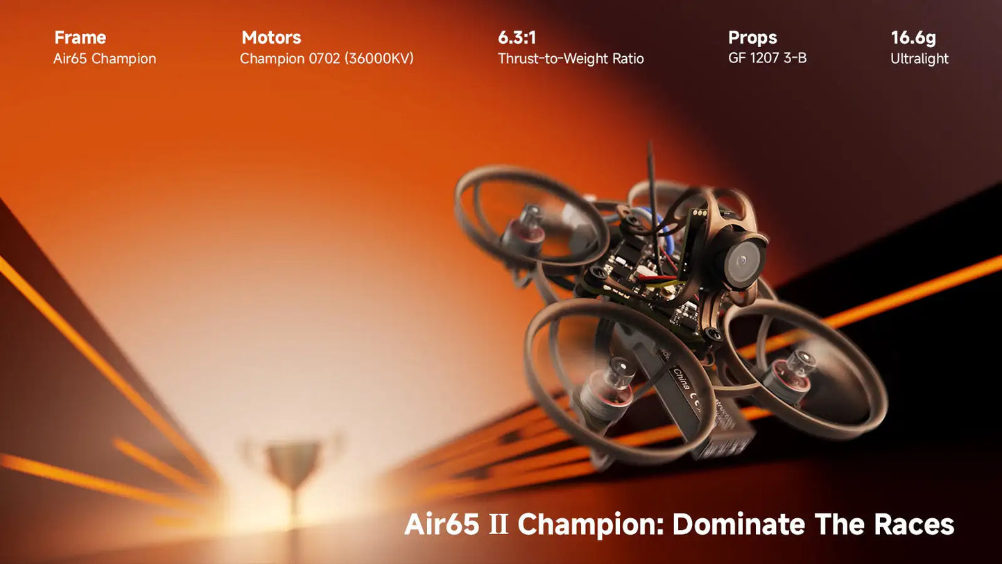 BETAFPV Air65 II Brushless Whoop Drone | 65mm 1S FPV Racing Quadcopter | Ultralight Micro Whoop for Indoor/Outdoor Racing