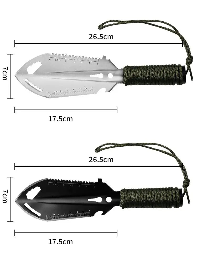 6'sı 1 Arada Çok Fonksiyonlu Kamp Küreği – Outdoor Hayatta Kalma Aracı, Paslanmaz Çelik