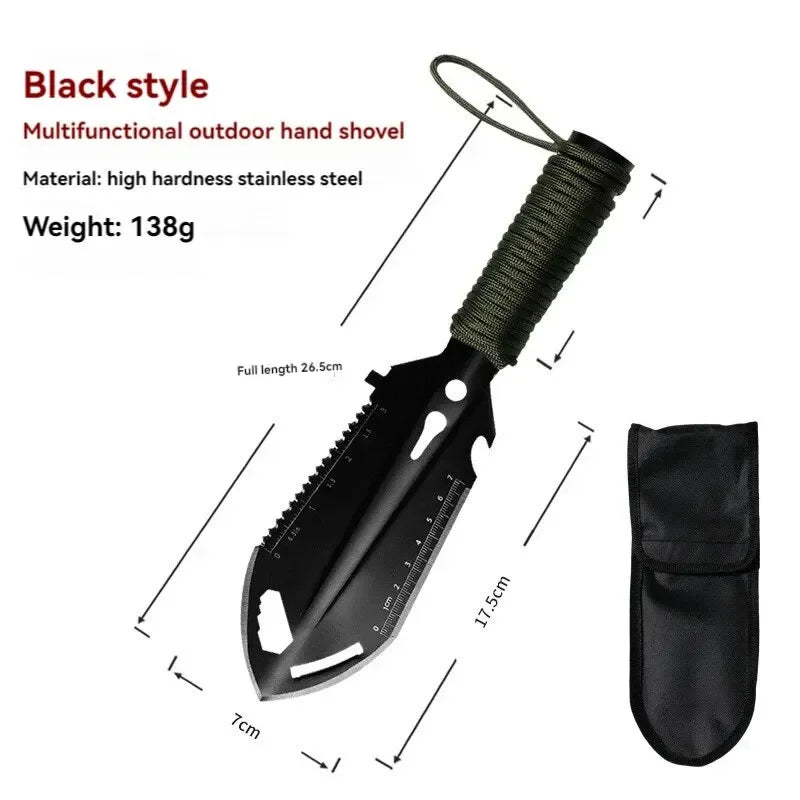 6'sı 1 Arada Çok Fonksiyonlu Kamp Küreği – Outdoor Hayatta Kalma Aracı, Paslanmaz Çelik