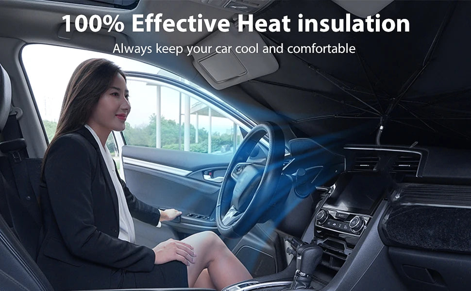 2024 Car Windshield Sun Shade Umbrella Foldable Sunshade Front Window Cover for UV Block Heat Protection Protector Parasol