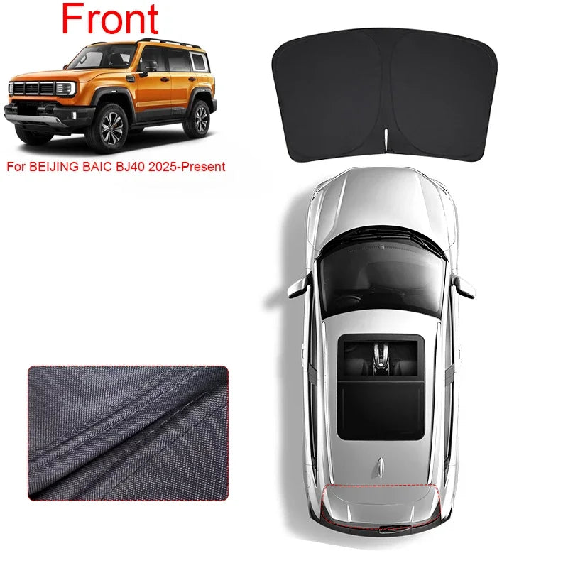 Car Black For BEIJING BAIC BJ40 2025-2026 Window Privacy Sunshade Auto Anti-UV Heat Insulation Protect Cover Interior Accessory