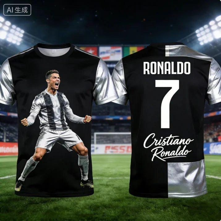 2026 Ronaldo #7 Fan Edition Football Jersey for Adults and Kids Breathable and Comfortable Soccer Training Shirt for Summer