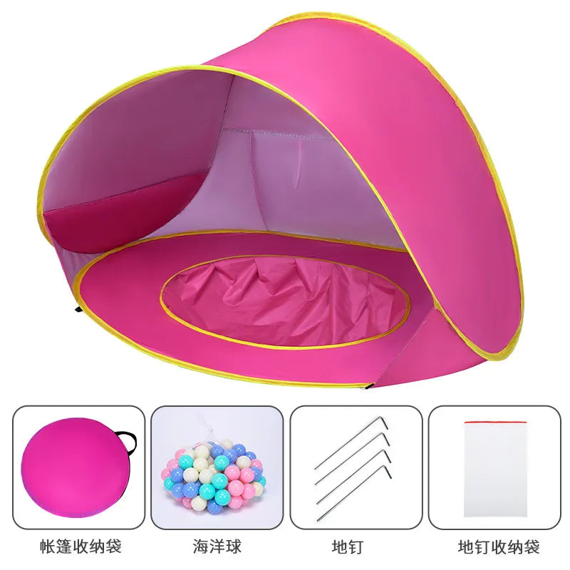 Outdoor Children's Camping Shade Beach Tent Water Storage Foldable Quick Open Beach Pool