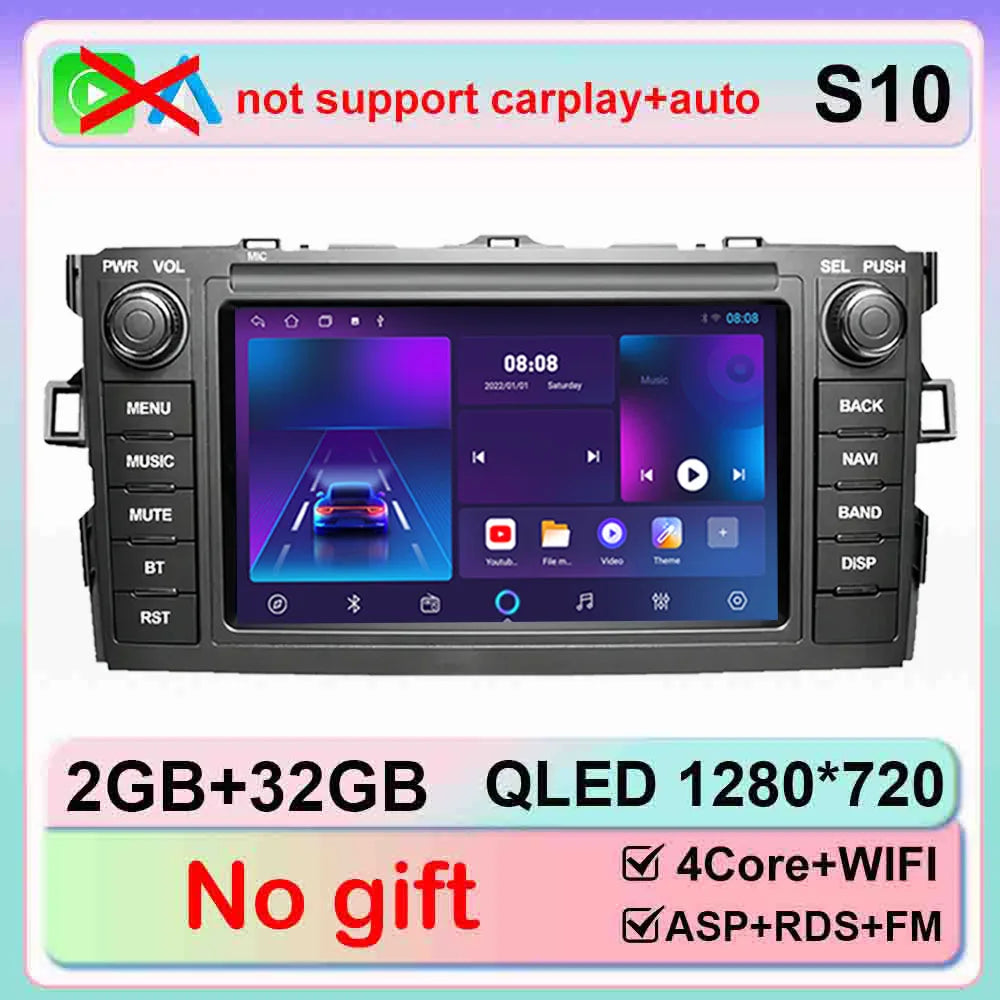 Android 15 Carplay For Toyota Auris Corolla 2006-2012 Car Radio multimedia Player GPS WIFI android Auto Head Unit 2din 5G