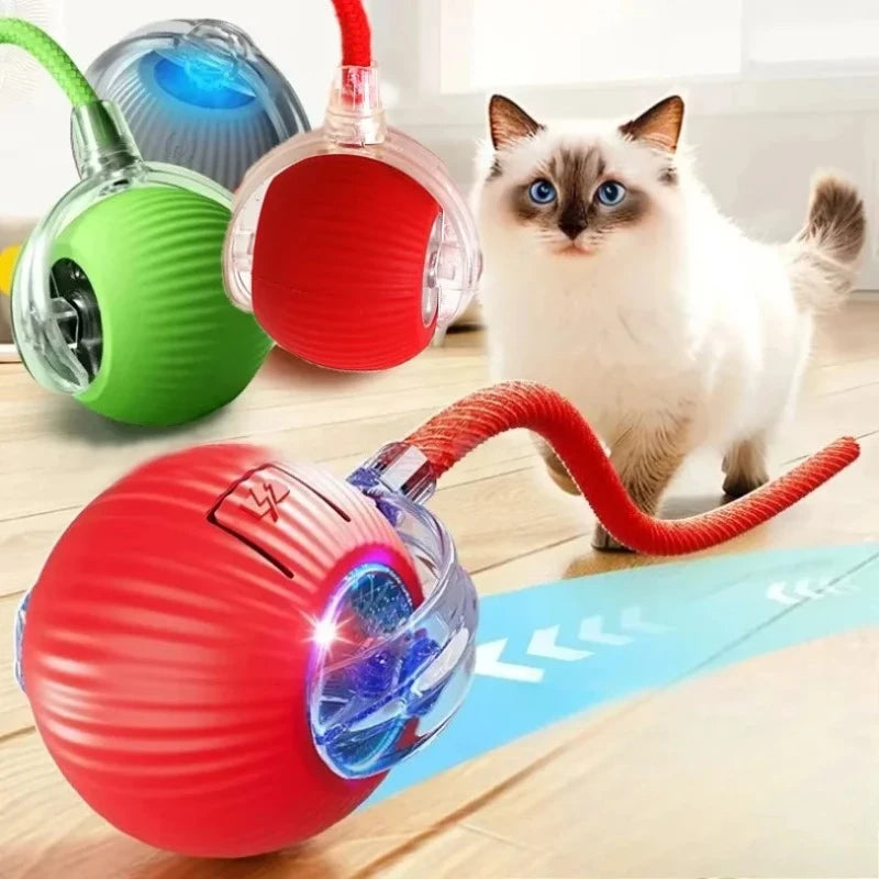 Kedi İnteraktif Top Oyuncağı - Otomatik Yuvarlanan, Şarj Edilebilir Akıllı Elektrikli Sensörlü Kedi Topu