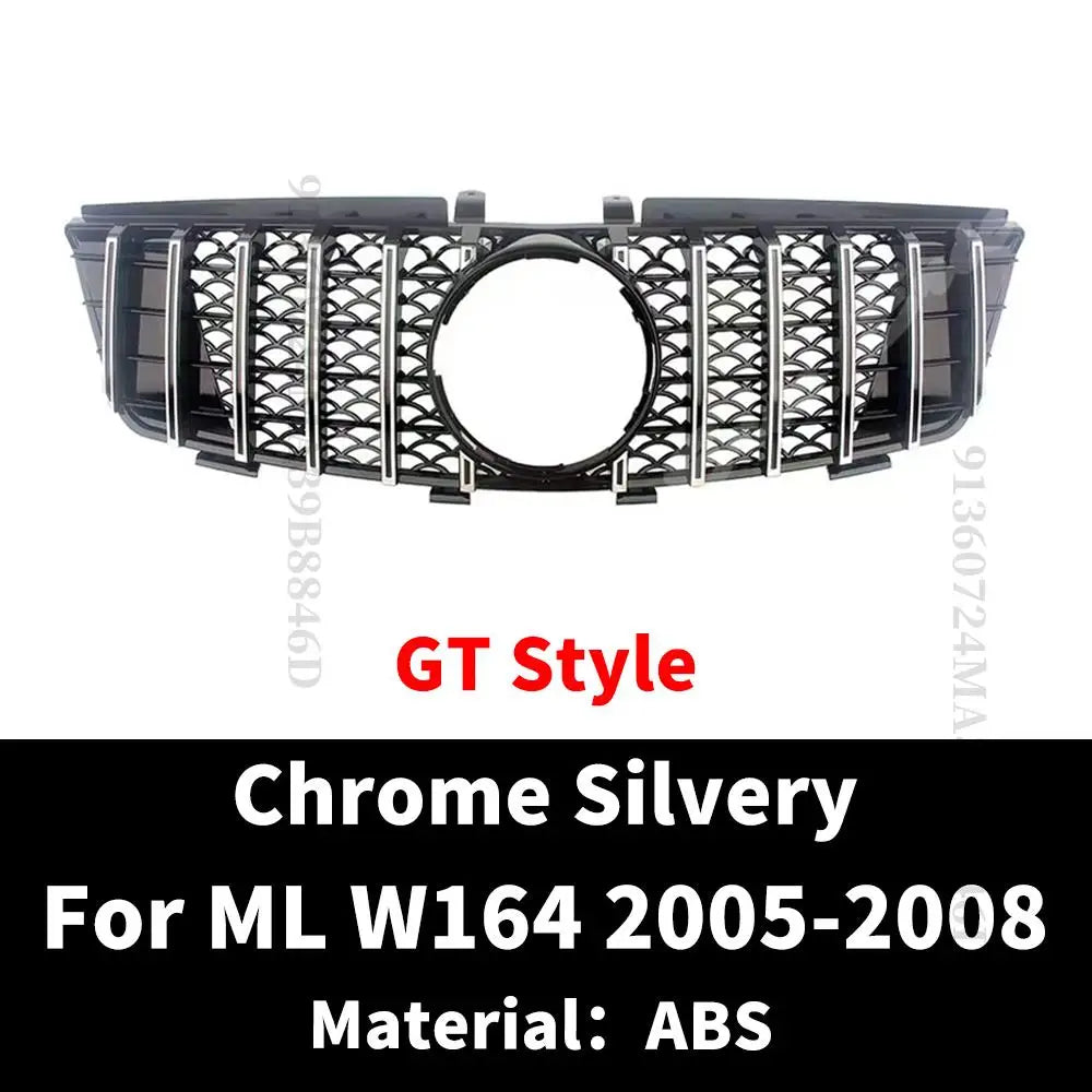 Diamond GT Style Front Hood Grille Racing Bumper Grill For Mercedes Benz ML W164 2005-2011 like ML350 ML300 ML500 ML550 Tuning