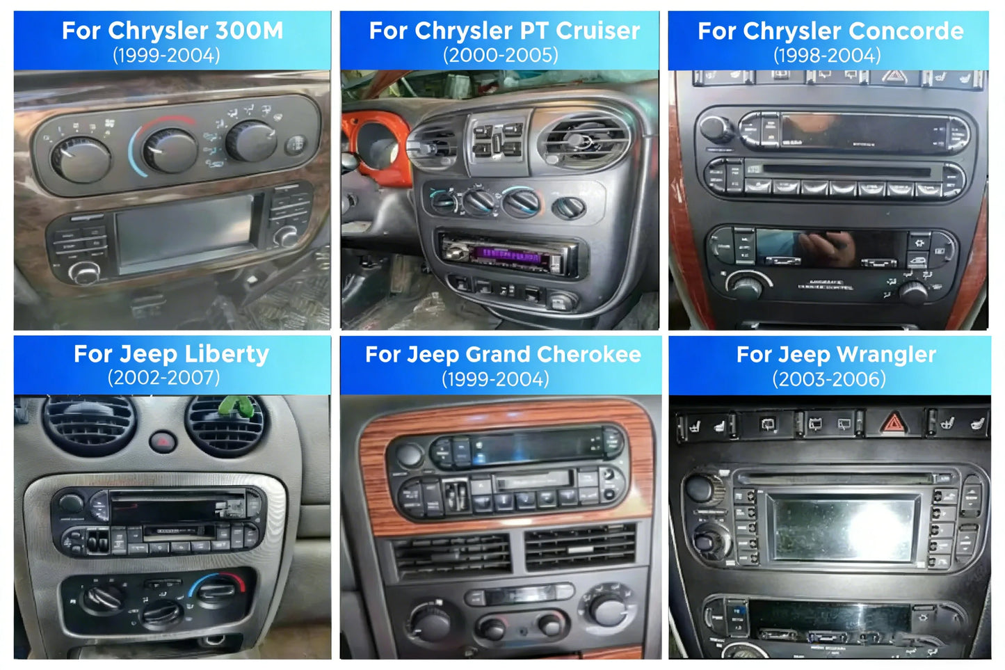 Carplay Android 14 12G ram Car Player multimedia navigation GPS WIFI For JEEP Grand Cherokee Liberty Wrangler Chrysler 2002-2006