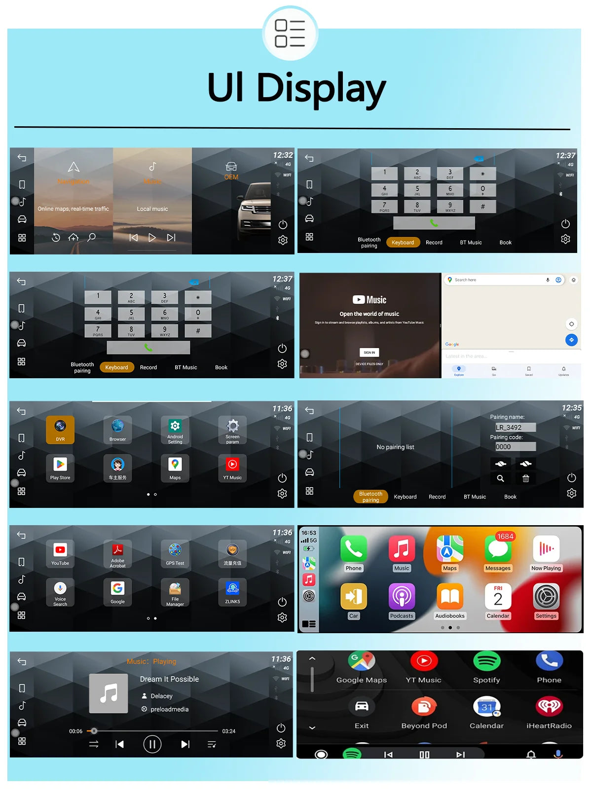 12.3" For Range Rover Vogue L405 2013-2017 Android 14 multimedia player car GPS radio Carplay automatically retains OEM menu