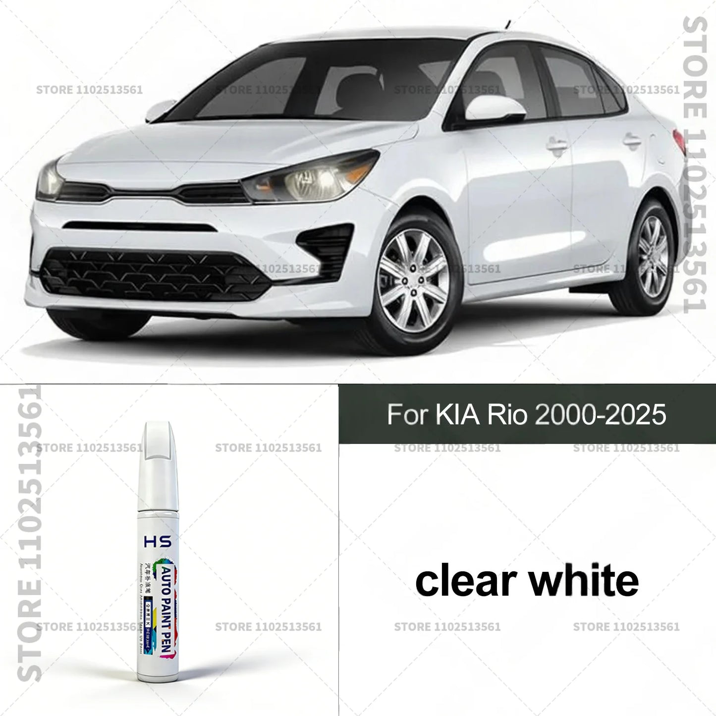 Touch Up Paint Pen for Car Scratch Repair Quick Dry Auto Paint Brush for Minor Paint Damage For KIA Rio 2000-2025 White Silver