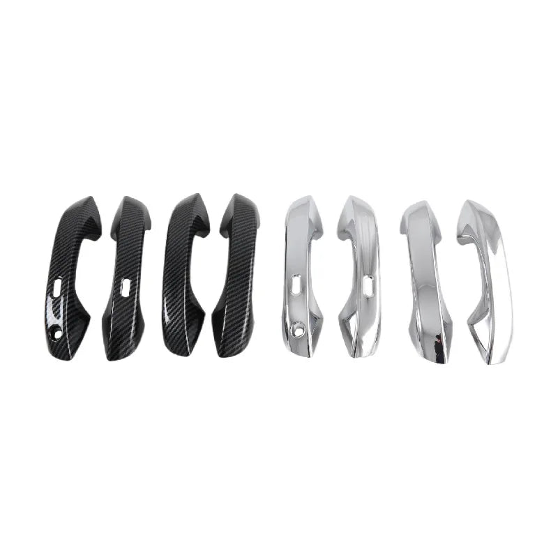 Car Handle Cover for Volkswagen VW Caddy SB MK2 2021~2024 2022 Carbon Fiber Black Door Decor Sticker Trim Strip Cap Accessories