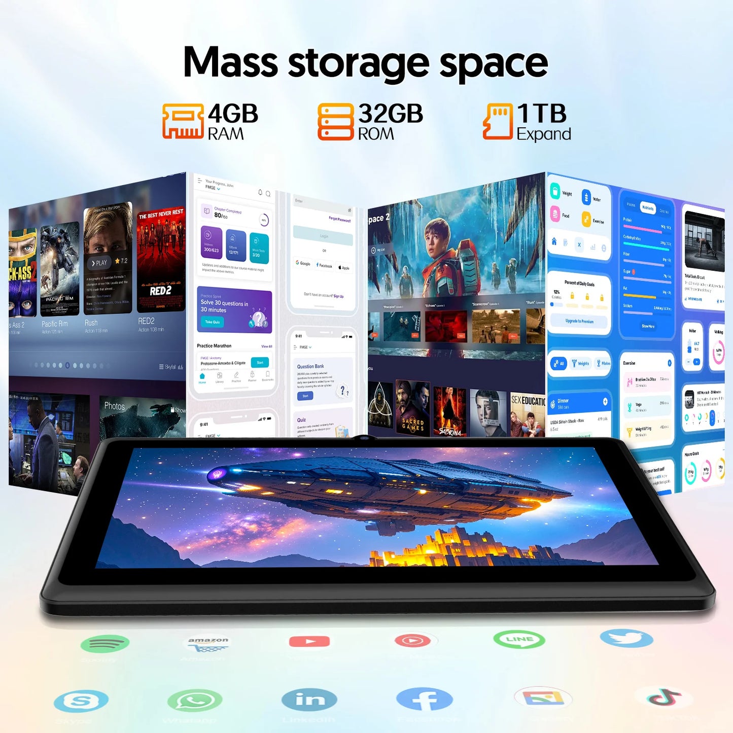 7 inç Android 13 Tablet - 4GB RAM, 32GB Depolama, 3500mAh Pil, HD IPS Ekran, Çift Kamera, WiFi, Bluetooth