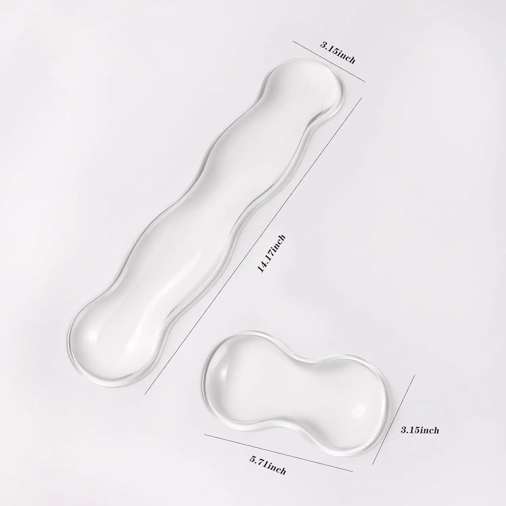 Bilek Destekli Mouse Pad - Kaydırmaz Silikon Şeffaf Klavye Bilekliği Masaüstü Ofis Oyun