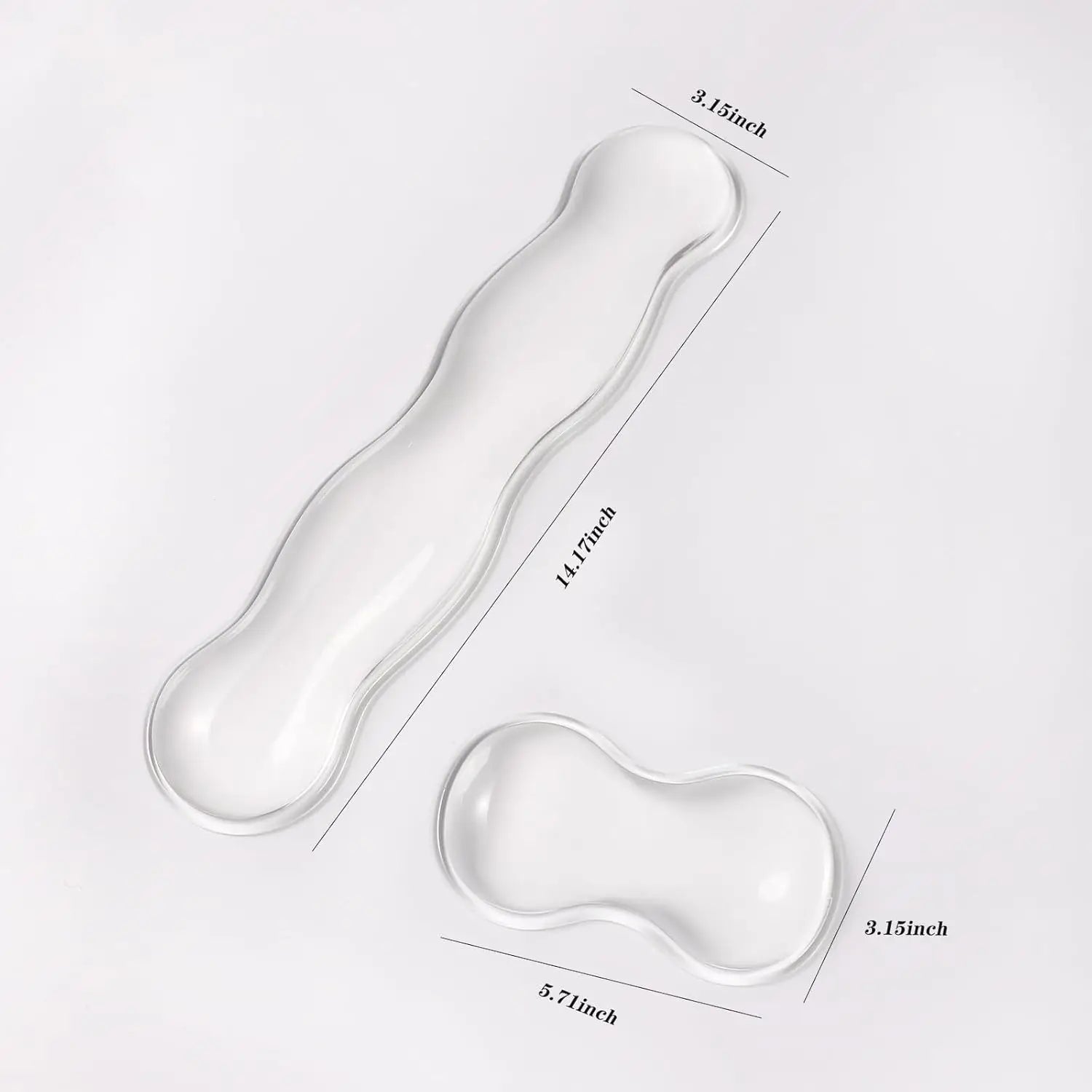 Bilek Destekli Mouse Pad - Kaydırmaz Silikon Şeffaf Klavye Bilekliği Masaüstü Ofis Oyun