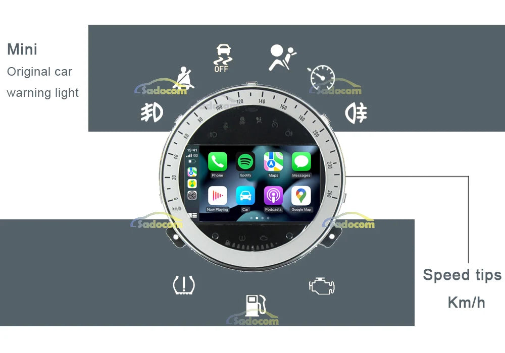 Wireless Carplay DSP 7 " Android 14.0 Car Radio Player multimedia navigation For BMW Mini Cooper R55 R56 R57 R58 R60 2007-2013