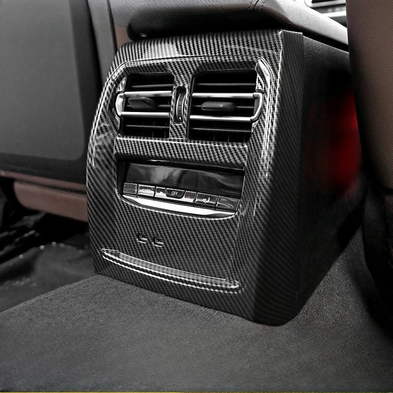 For BMW 3 Series I3 G20 2020-2024 Carbon Fiber Car Rear Air Vent Cover Frame Anti-Kick Panel Trim Interior Car Accessories
