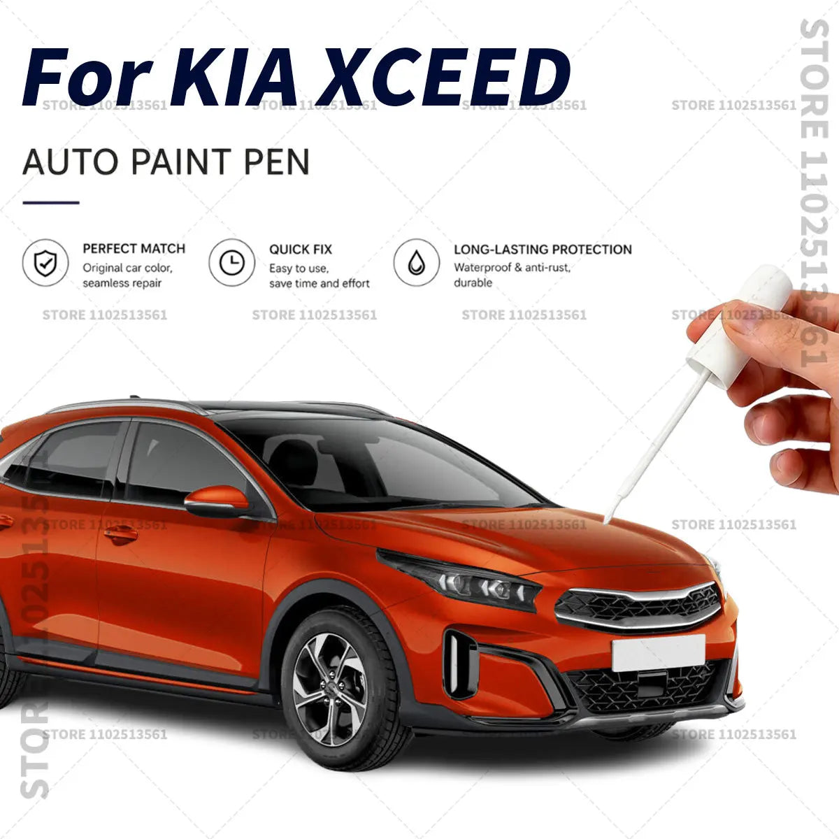 Car Paint Repair Pen Touch Up Paint Brush Scratch Remover for Deep Scratches and Marks For KIA XCEED Blue White Black Yellow Red