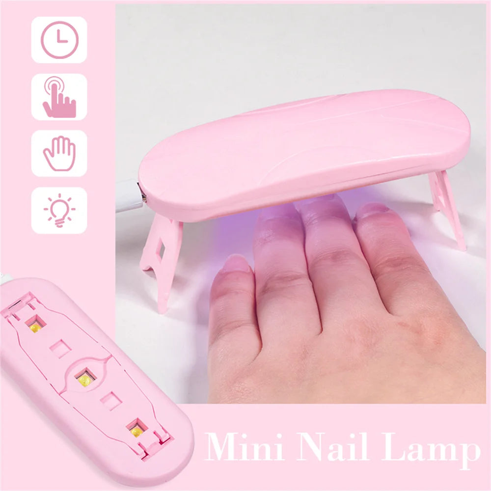 Mini UV LED Tırnak Kurutma Lambası 6W – Taşınabilir Jel Oje Kurutucu, 45s/60s Zamanlayıcı, USB Bağlantılı