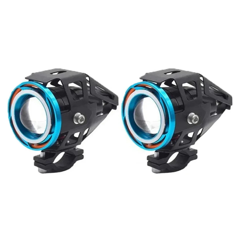 Motorcycle Headlight Fog Lights Super Bright Abgle Eyes Additional Spotlights U7 LED Driving Fog Spot Light with Switch 12V