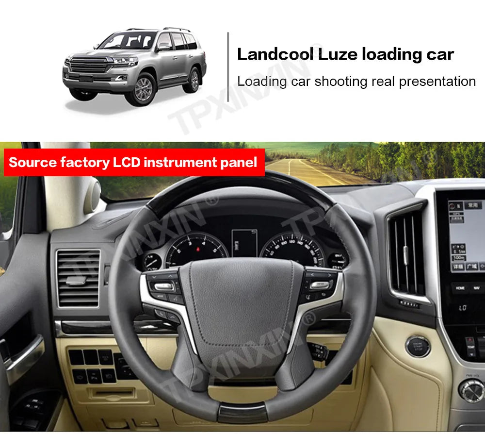 Car Digital Cluster For Toyota Land Cruiser 200 LC200 2008-2020 LCD Instrument Panel Virtual Cockpit Dashboard Speedometer TPMS