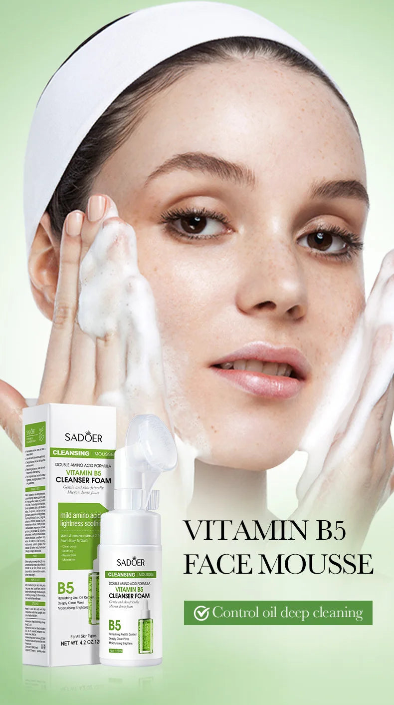 SADOER Q10 & C Vitamini Yüz Temizleme Köpüğü – Nemlendirici, Aydınlatıcı Cilt Bakımı