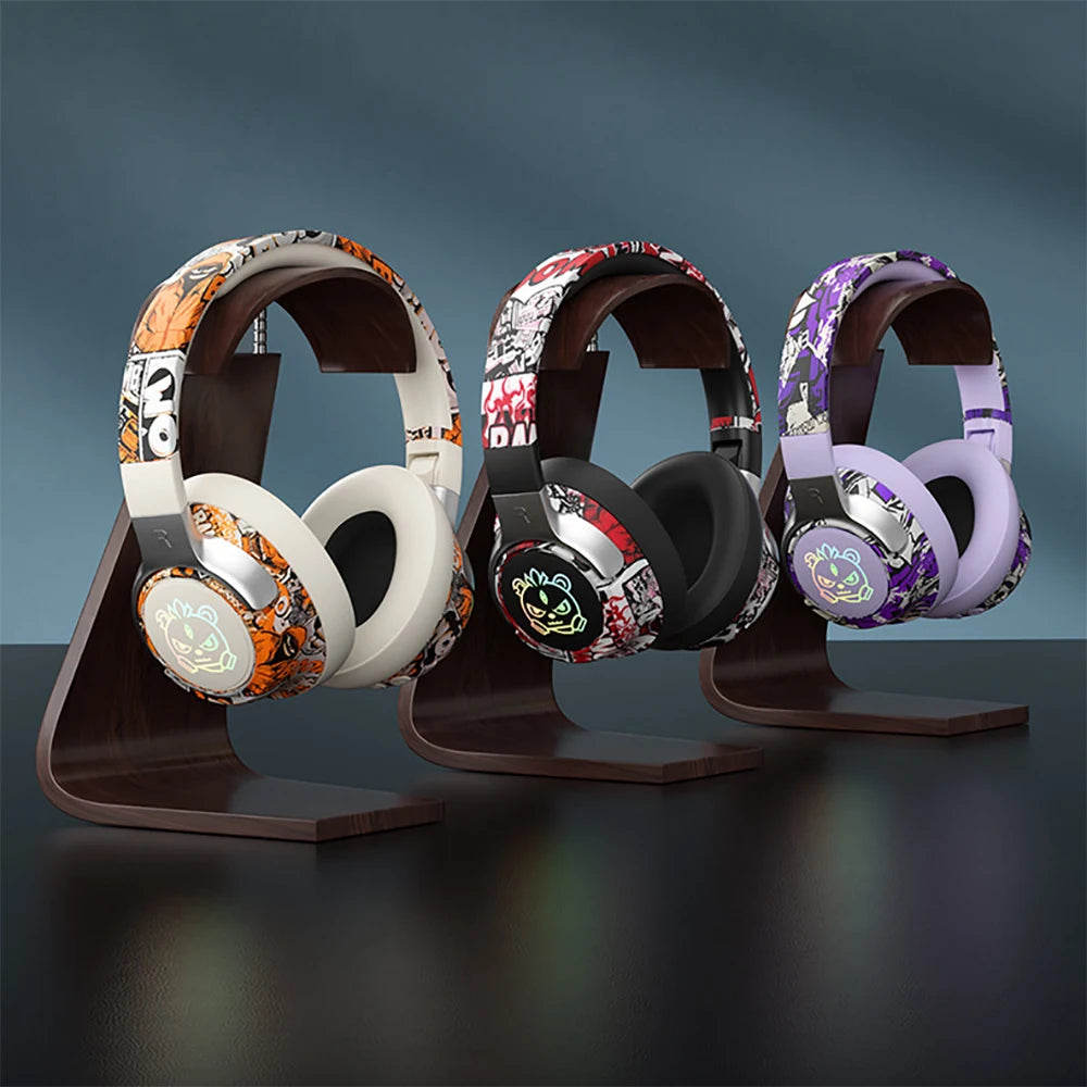 Kablosuz Gaming Kulaklık Bluetooth 5.3 – RGB Işıklı, Düşük Gecikme, Gürültü Önleyici Mikrofonlu