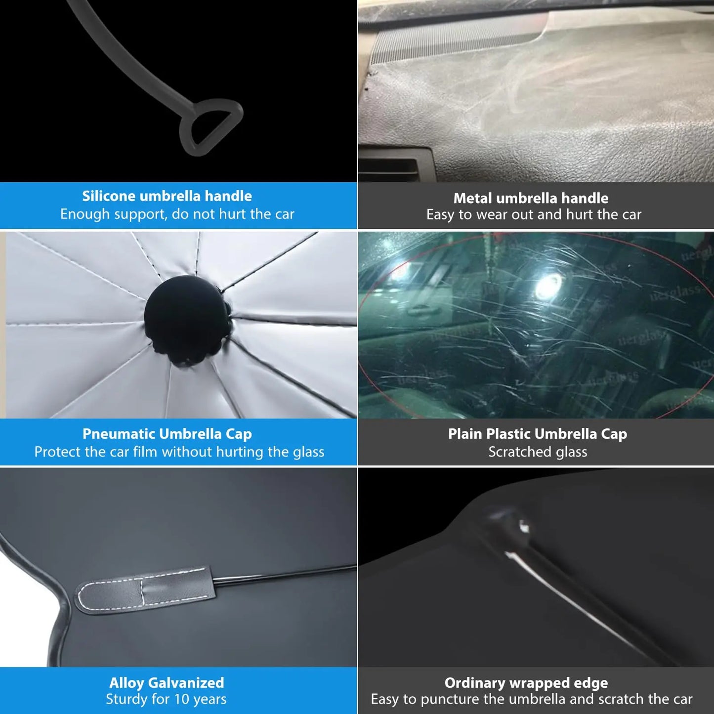 2024 Car Windshield Sun Shade Umbrella Foldable Sunshade Front Window Cover for UV Block Heat Protection Protector Parasol