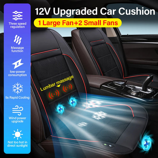 Universal Car Seat Covers Breathable Car Cooling Seat Massage with 3Fan for Cars Trucks SUVs and Van Cars Accessories