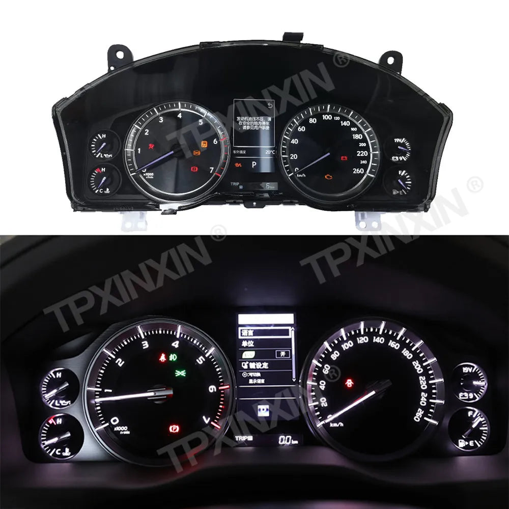 Car Digital Cluster For Toyota Land Cruiser 200 LC200 2008-2020 LCD Instrument Panel Virtual Cockpit Dashboard Speedometer TPMS