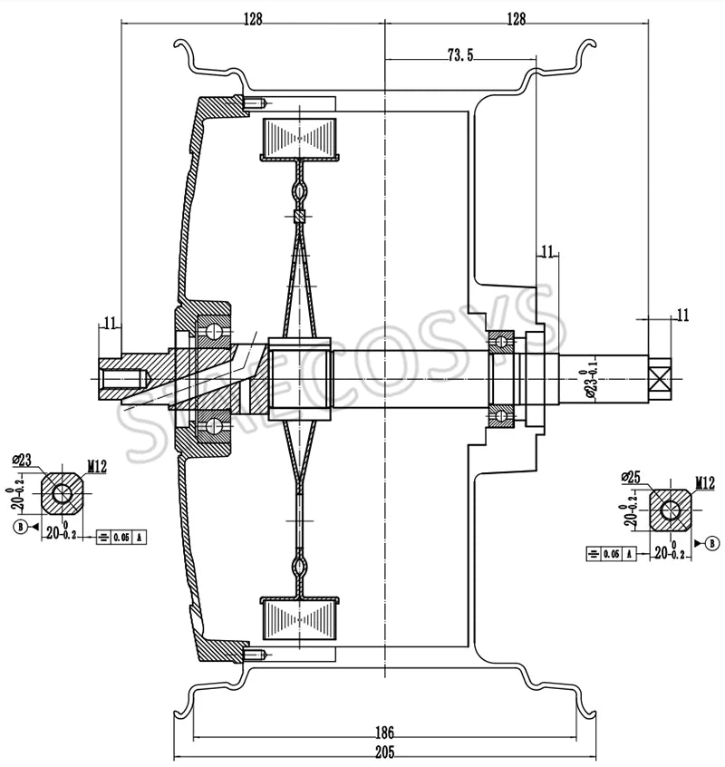 SiAECOSYS/QSMOTOR 12x7.5inch 1500W v1.12 48V 55kph BLDC In Wheel Hub Motor for E-Scooter