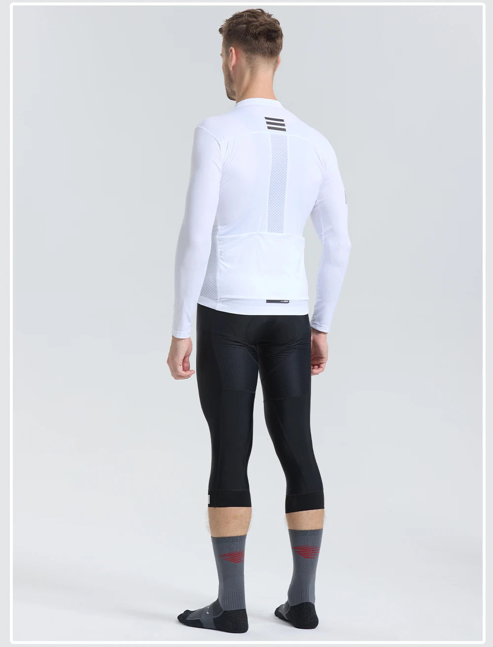 RION Cycling Jersey Men's Bicycle Shirts Half Zipper Long Sleeves Road Bike Clothing Sun Protection UPF 50+ Slim Fit 15℃- 24℃