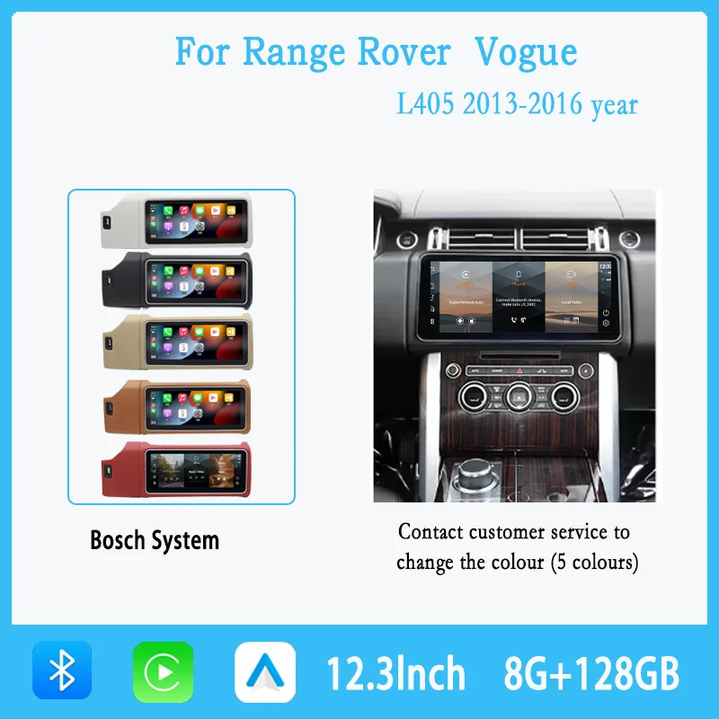 12.3" For Range Rover Vogue L405 2013-2017 Android 14 multimedia player car GPS radio Carplay automatically retains OEM menu