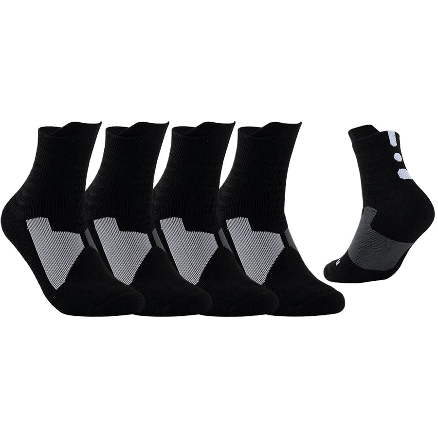 5Pairs Athletic Socks for Men Women Football Basketball Baseball Rugby Soccer Running Hiking Tennis Skateboard