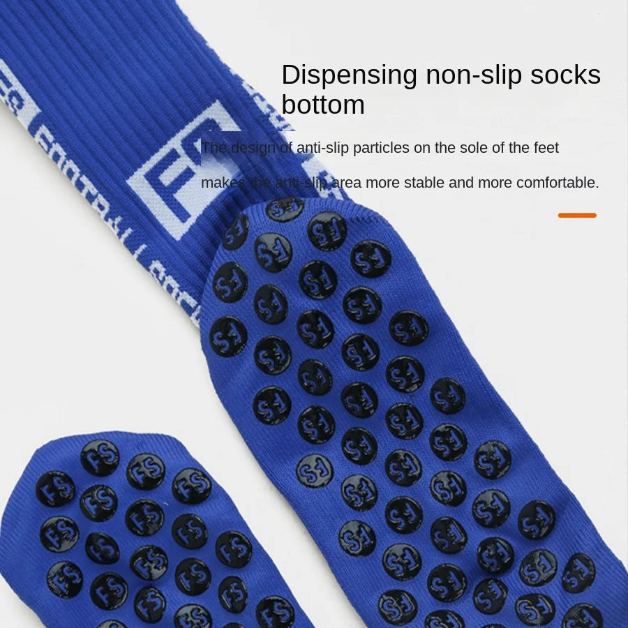 Football socks, men's mid length sports socks, running socks, anti slip thick towel bottom, wear-resistant