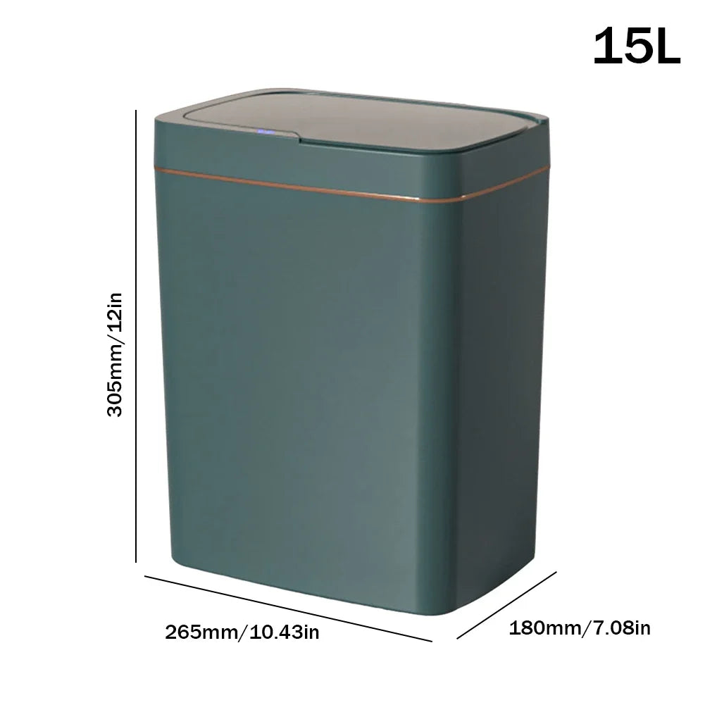 15/18L Smarter Sensor-Mülleimer - Wasserdicht, berührungslos, leise elektrisch - Küche, Bad, Schlafzimmer
