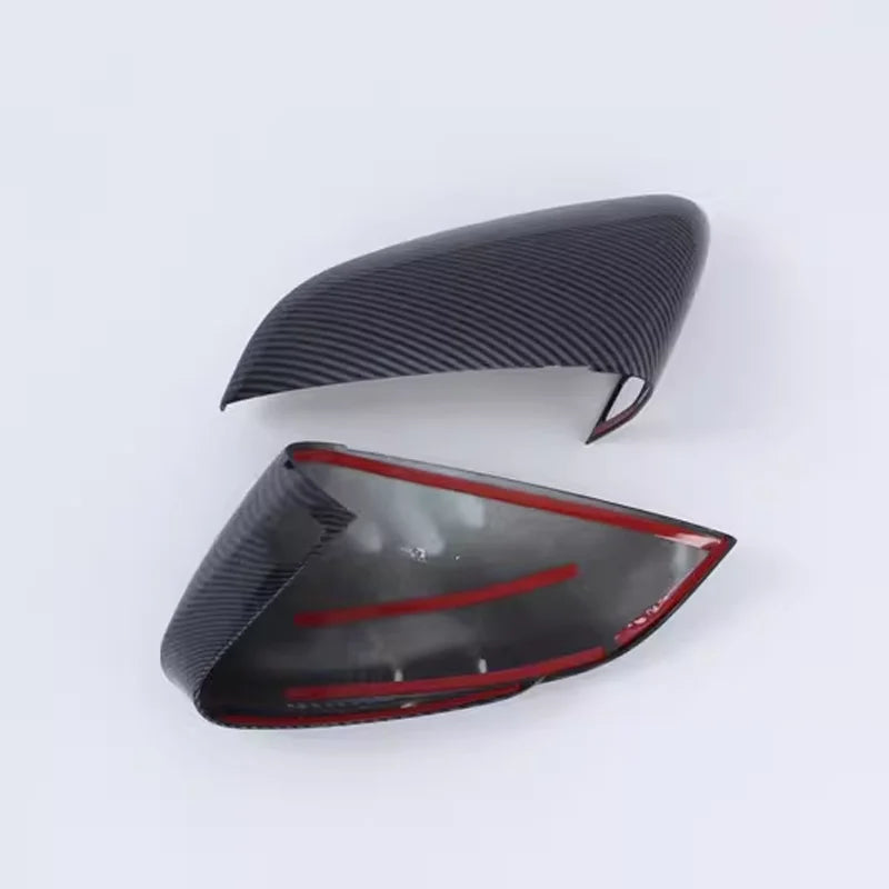 Car Mirror Cover for Audi Q4 e-tron F4 Sportback 2022~2026 ABS Carbon Fiber Black Trim Rearview Mirror Sticker Part Accessories