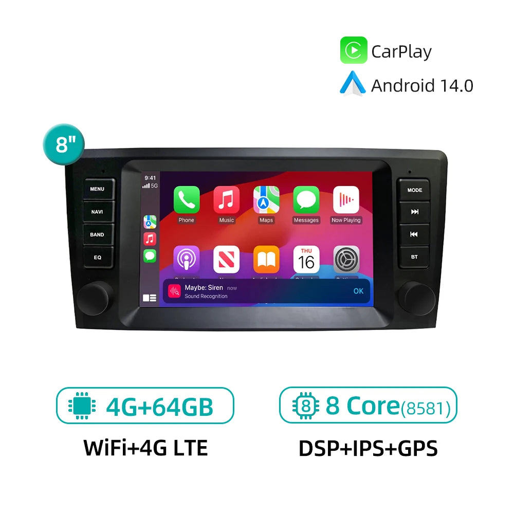 Android 14.0 For VOLVO S60 S40 V40 V70 XC70 XC90 2000-2004 CarPlay 4G WiFi Navigation Bluetooth Multimedia Player DSP Car Radio