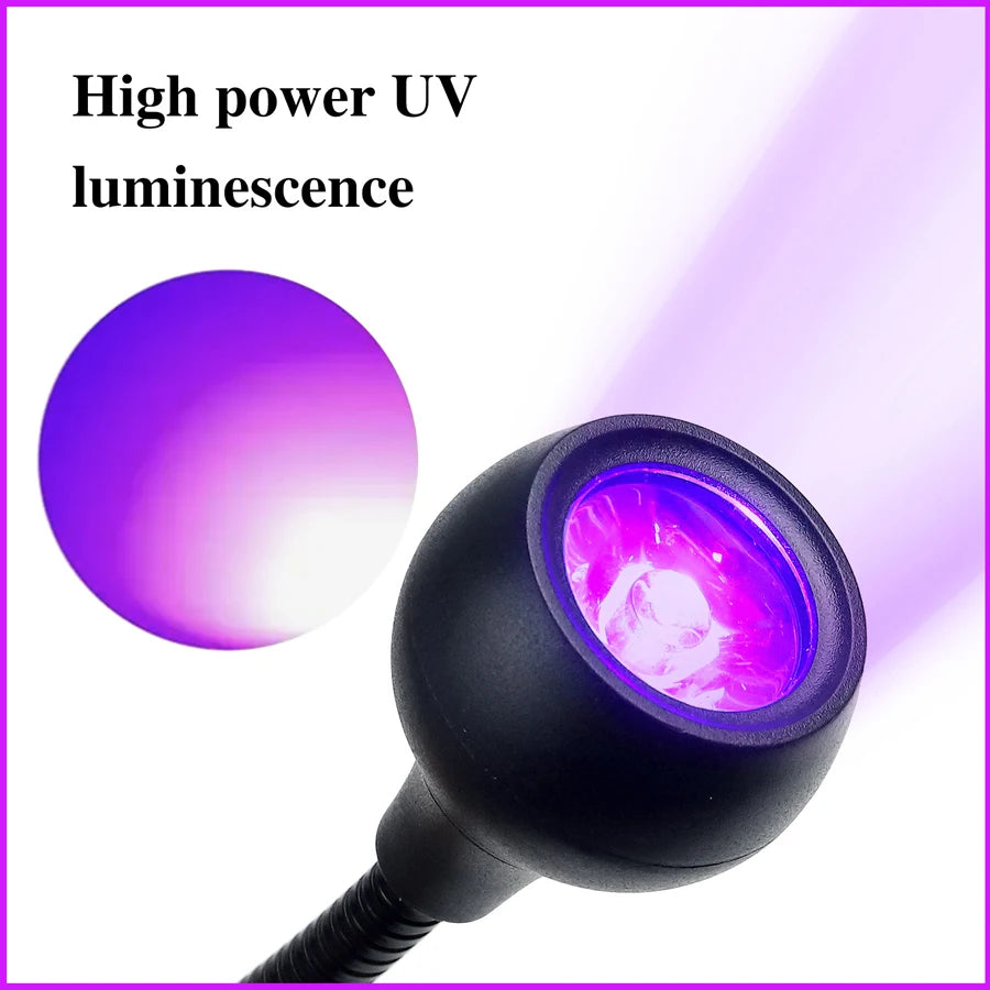 5W UV-Gelnagellampe – LED-UV-Licht mit Clip, flexiblem Schlauch, USB-Gel-Nagellacktrockner