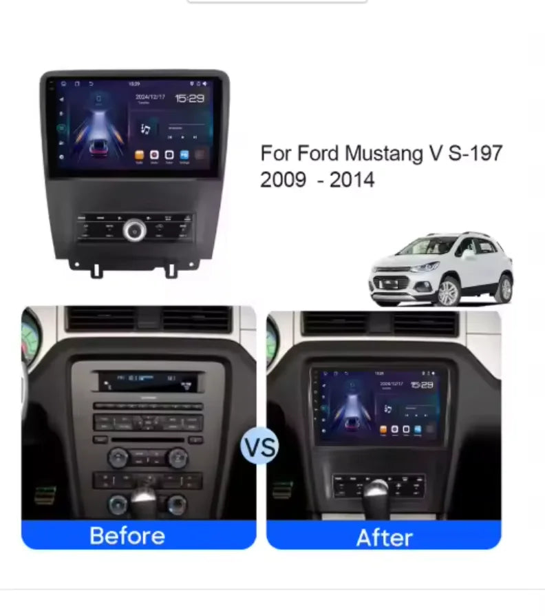 Car GPS Android 16 Auto Radio For Ford Mustang V S-197 2009 2010 2011 2012 - 2014  Stereo Head Unit No 2din DVD QLED Screen Dash
