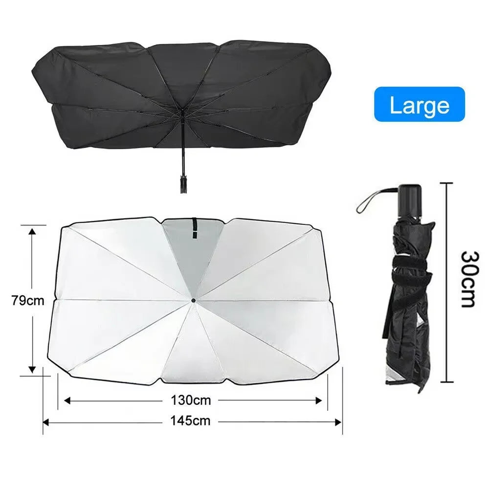 360° Rotatable Car Sunshade Windshield Umbrella Bendable Handle UV Protection Front Window Sunshade Summer Car Accessory