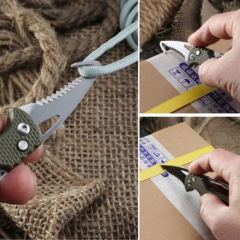 Katlanır Çakı Anahtarlık – Outdoor Kamp, Kargo Açma, Hayatta Kalma Aracı